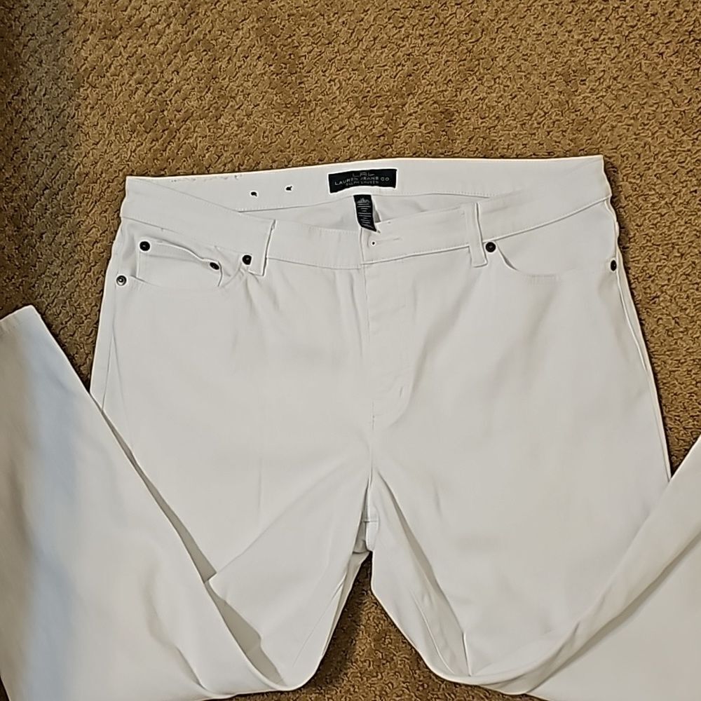 Ralph lauren white cropped jeans size 16